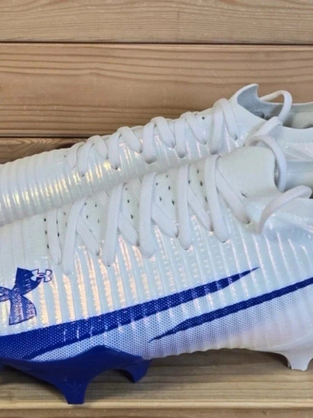 Under Armour Blur Pro White Team Royal Football Cleats Men Size 9.5 3028220-106